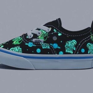 🌌 Vans Toddler Glow Cosmic Zoo Authentic Elastic Sneakers – Size 4 👟✨